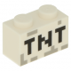 LEGO kocka 1x2 "TNT" felirat mintával (Minecraft), fehér (19180)